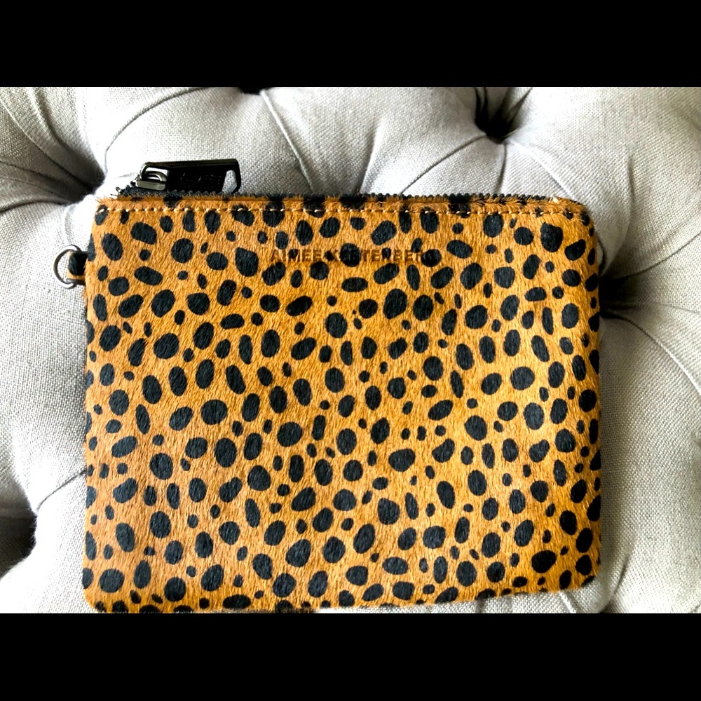 Aimee Kestenberg makeup pouch, in leopard fur.
